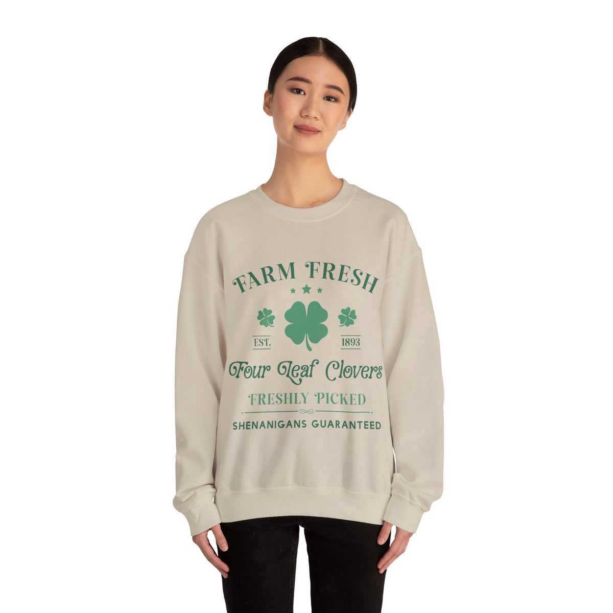 Farm Fresh Four Leaf Clovers Unisex Crewneck Sweatshirt
