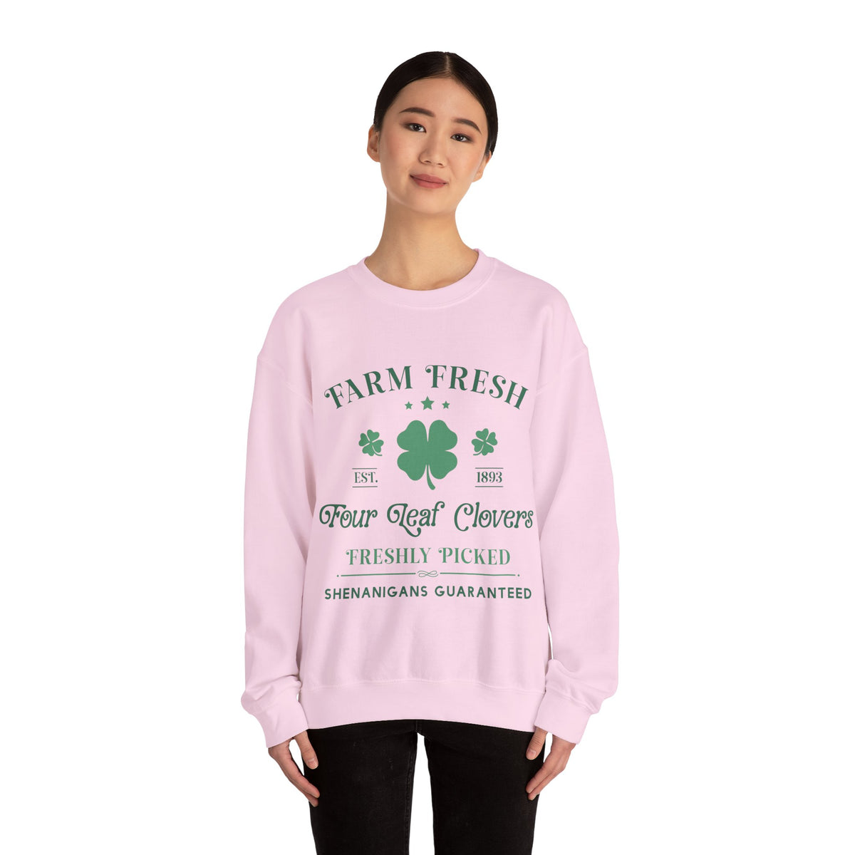 Farm Fresh Four Leaf Clovers Unisex Crewneck Sweatshirt