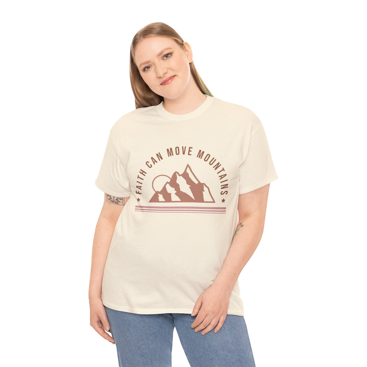 Faith Can Move Mountains Unisex Heavy Cotton Tee