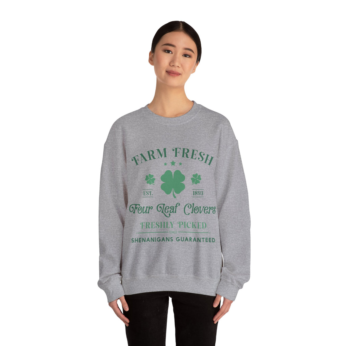 Farm Fresh Four Leaf Clovers Unisex Crewneck Sweatshirt