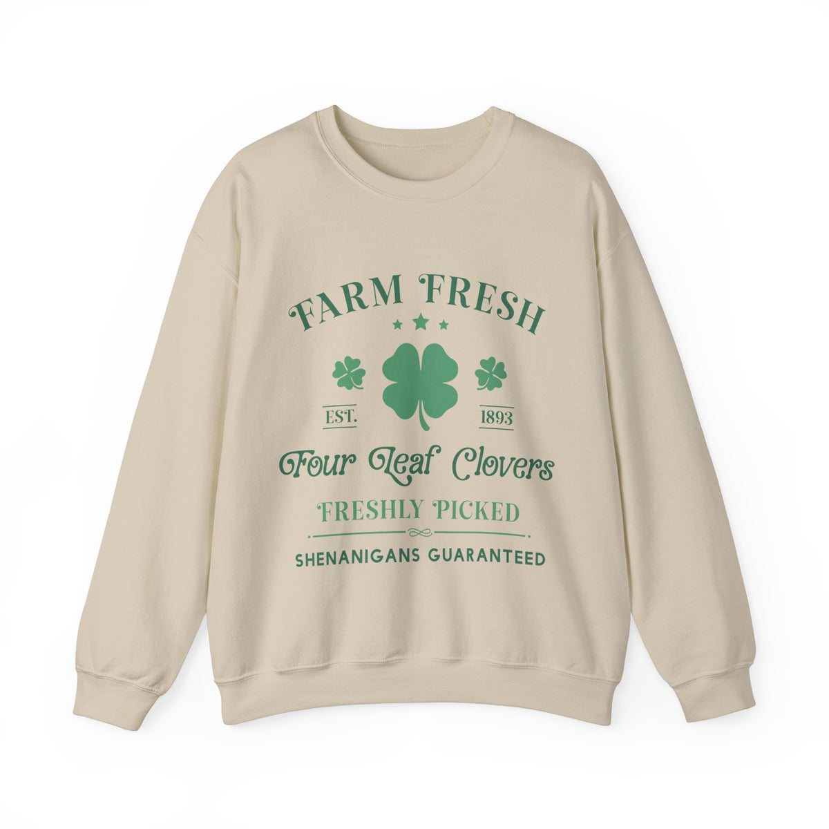 Farm Fresh Four Leaf Clovers Unisex Crewneck Sweatshirt