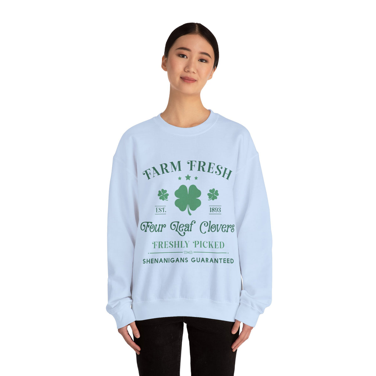 Farm Fresh Four Leaf Clovers Unisex Crewneck Sweatshirt