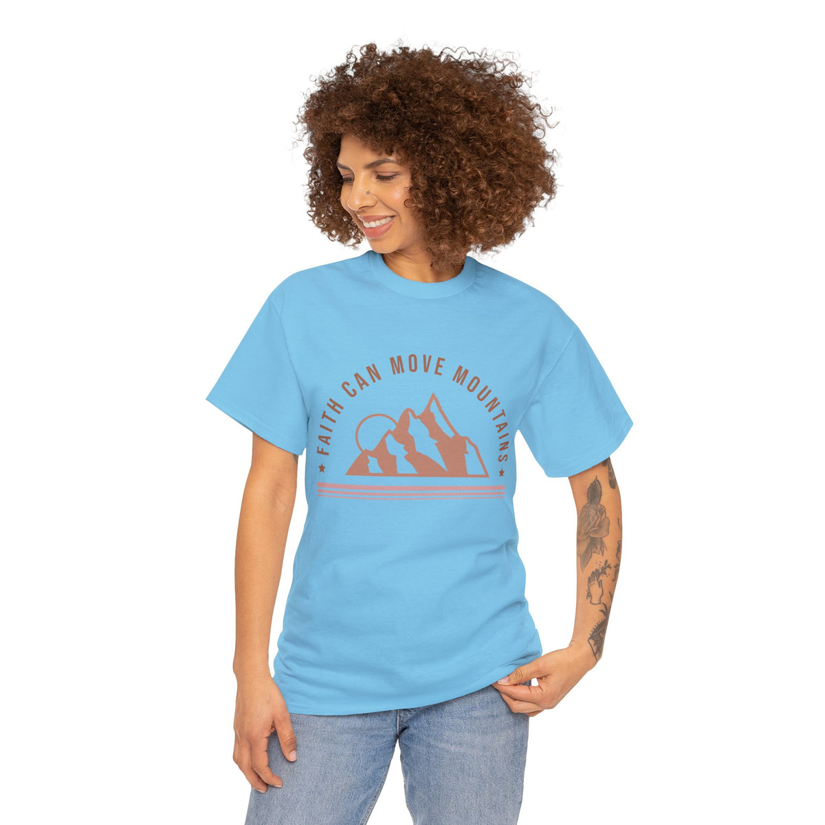 Faith Can Move Mountains Unisex Heavy Cotton Tee