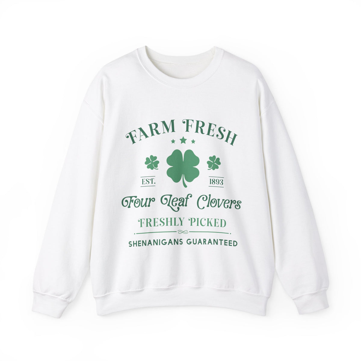 Farm Fresh Four Leaf Clovers Unisex Crewneck Sweatshirt