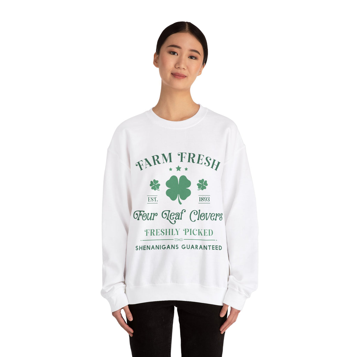 Farm Fresh Four Leaf Clovers Unisex Crewneck Sweatshirt